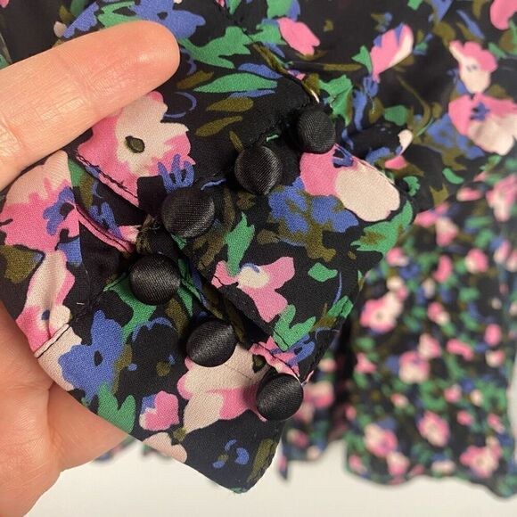 Veronica Beard Naomi Floral Silk Long Sleeve Mini Dress - Picture 10 of 13